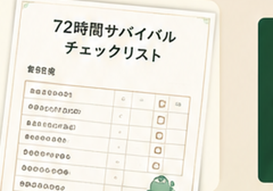 72時間サバイバルチェックリストの紙面イメージ